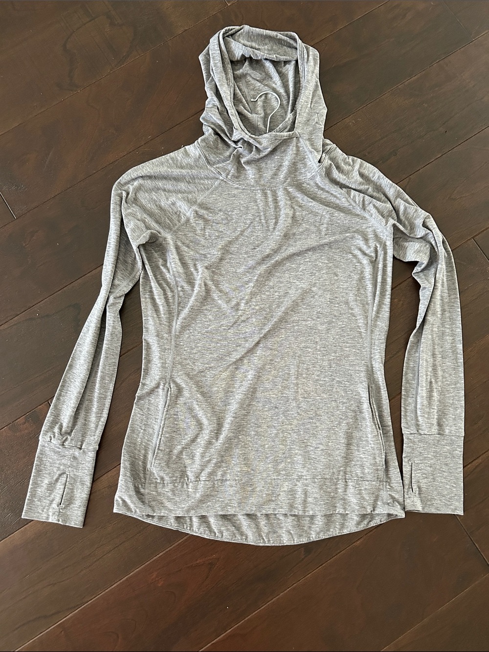 GAP Heather Gray Hooded Long-Sleeve Women's Top